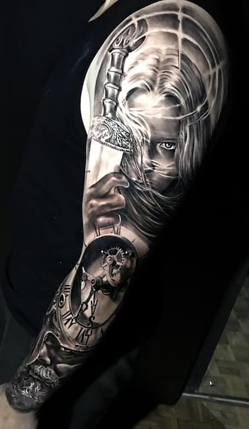 tatuaje brazo completo para hombre 20