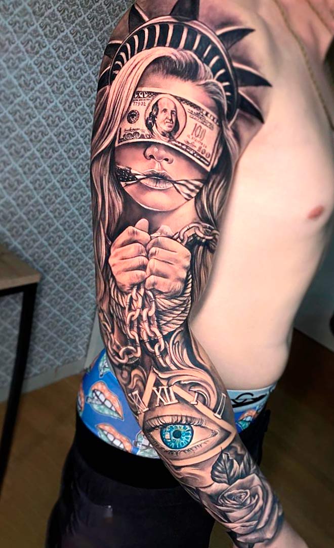 tatuaje brazo completo para hombre 36