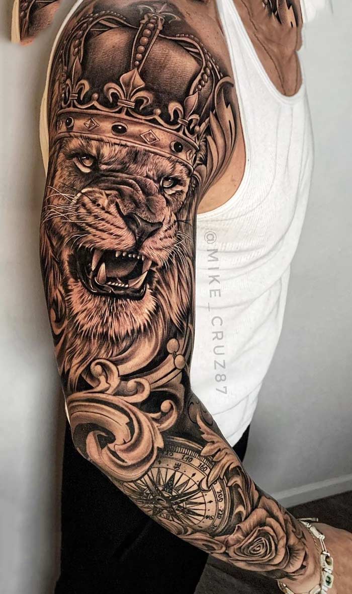 tatuaje brazo completo para hombre 40