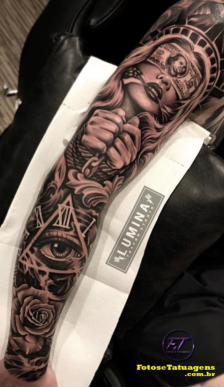 tatuaje brazo completo para hombre 49