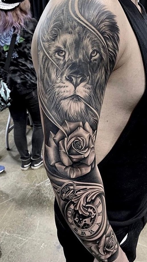 tatuaje brazo completo para hombre 53
