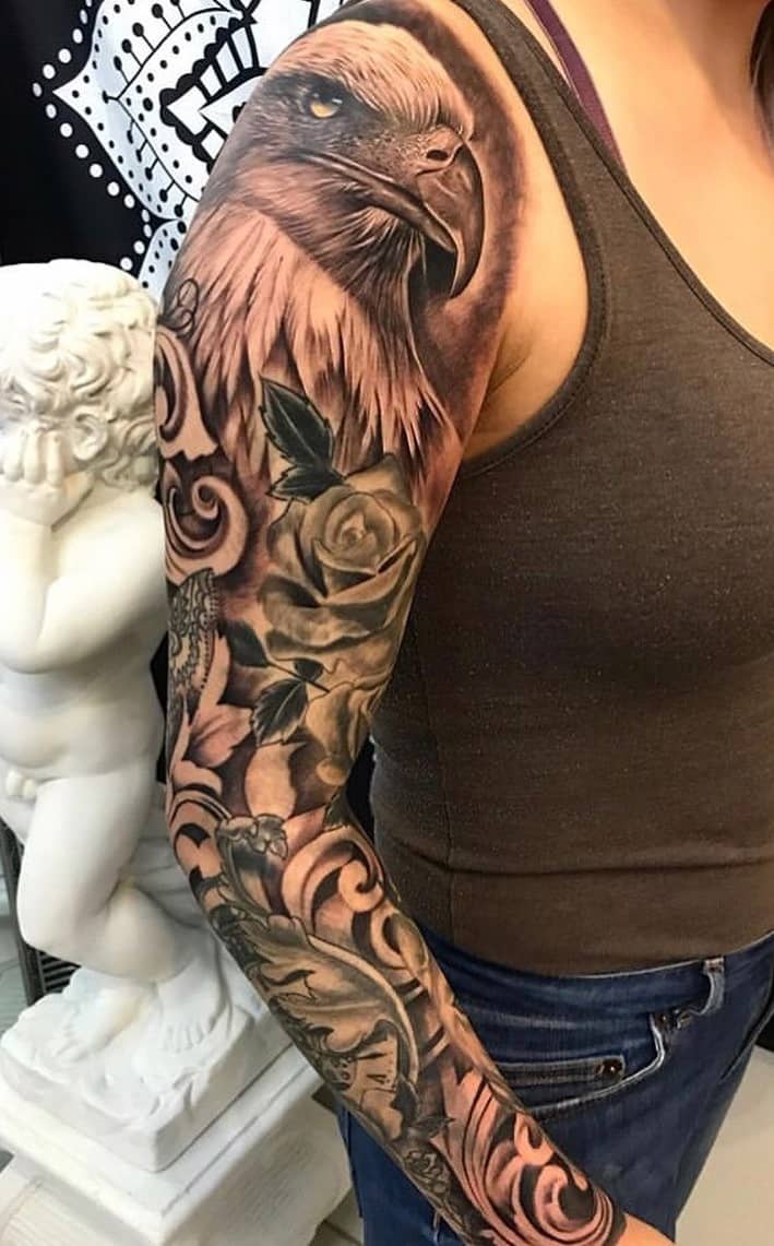 tatuaje brazo completo para mujer 05