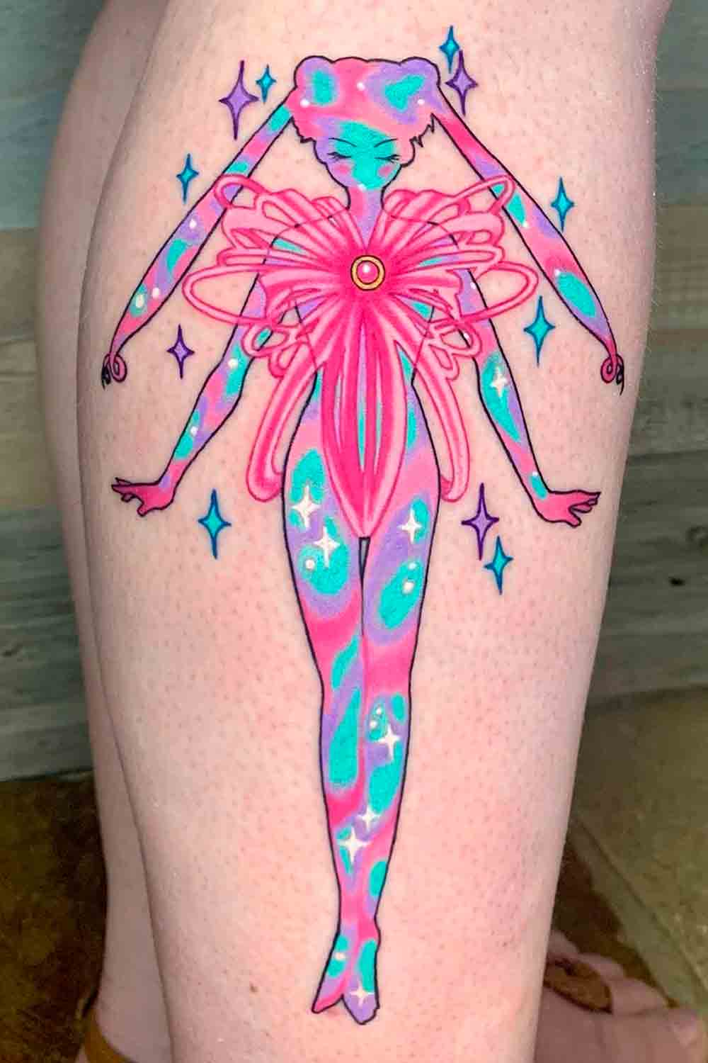 tatuaje colorido para mujer 06