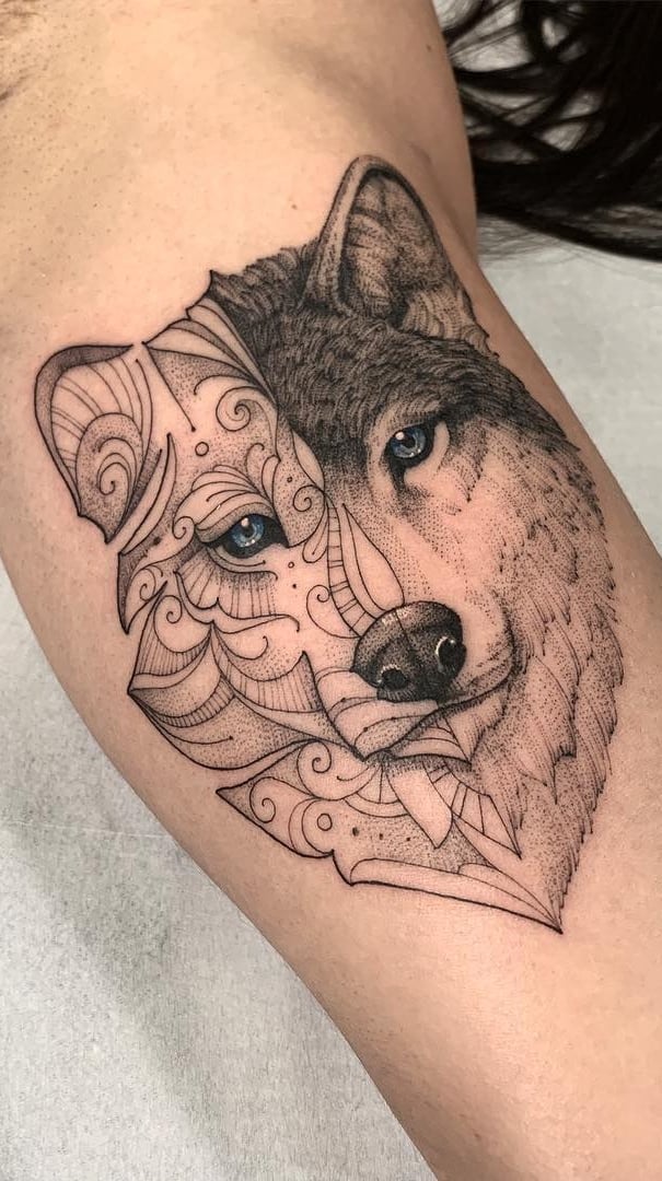 tatuaje de lobo para hombre 04