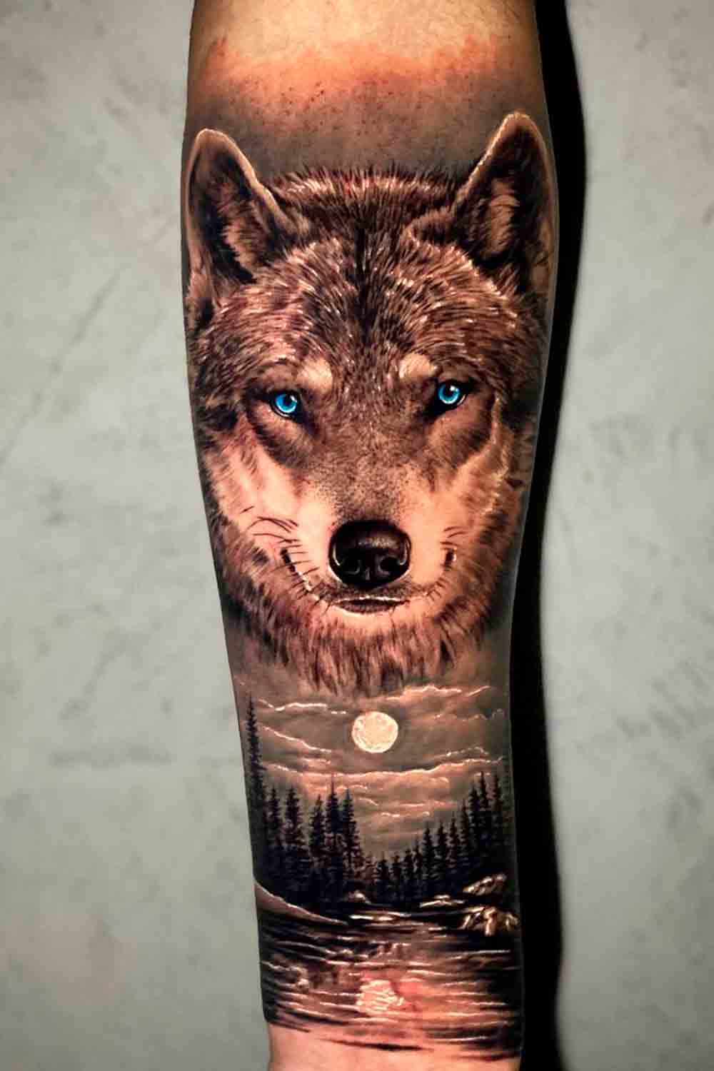 tatuaje de lobo para hombre 10