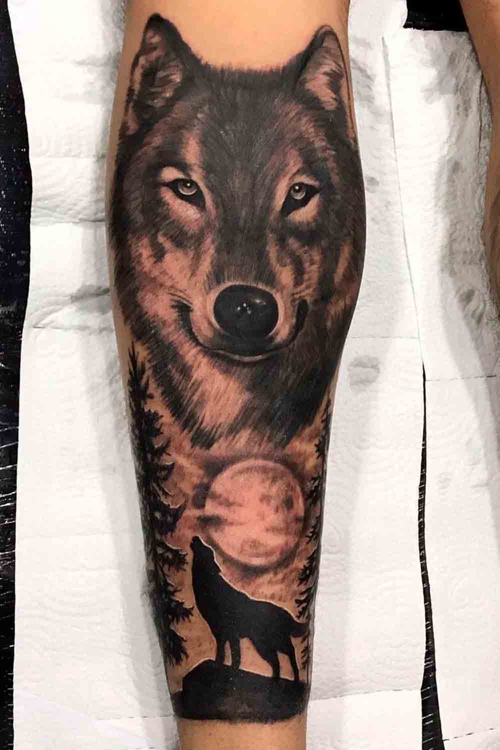 tatuaje de lobo para hombre 11