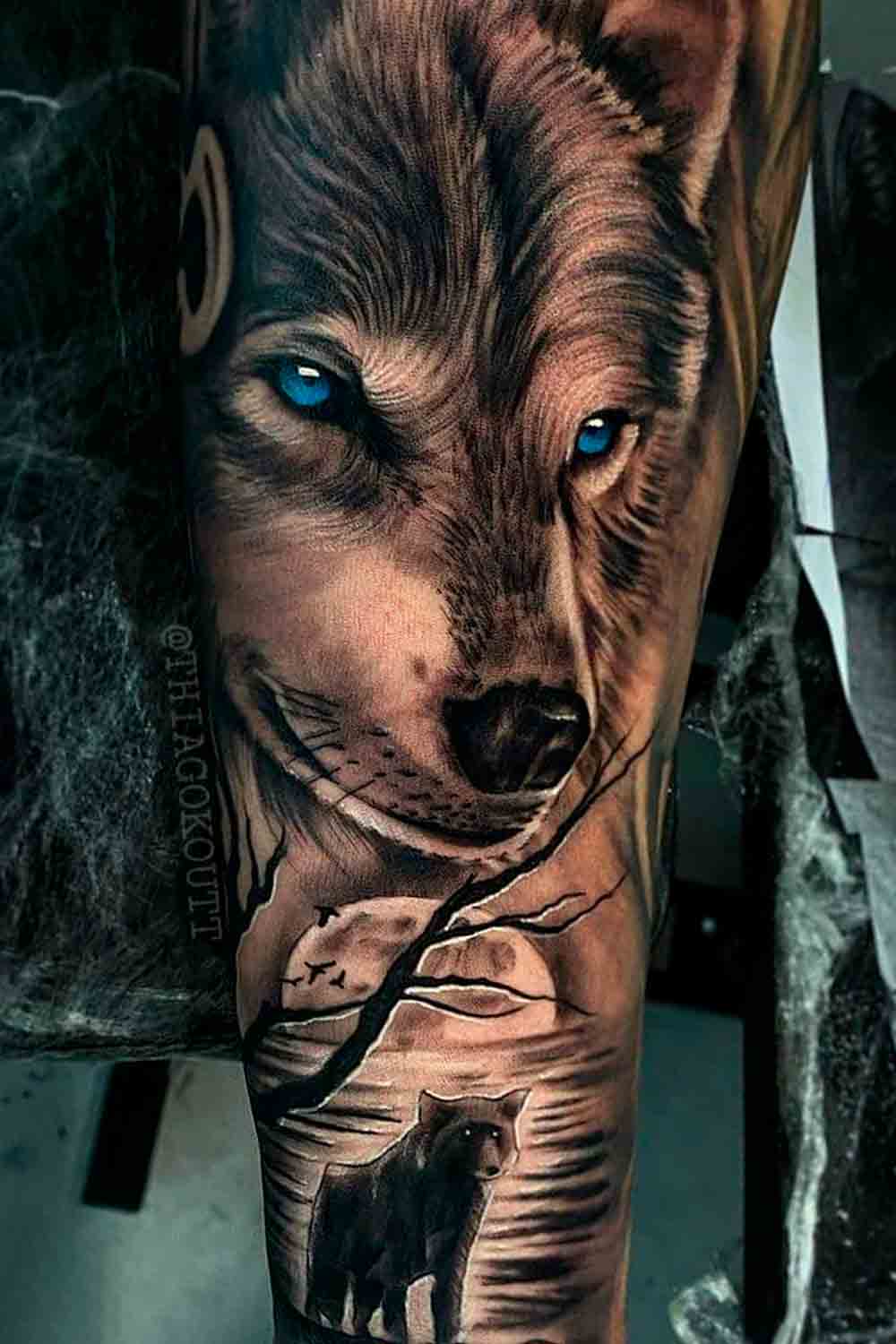 tatuaje de lobo para hombre 14