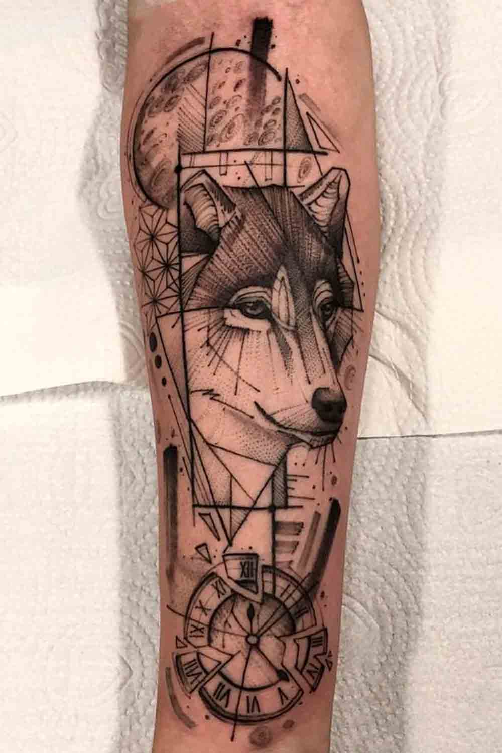 tatuaje de lobo para hombre 15