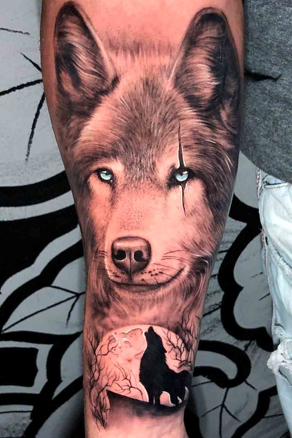tatuaje de lobo para hombre 19