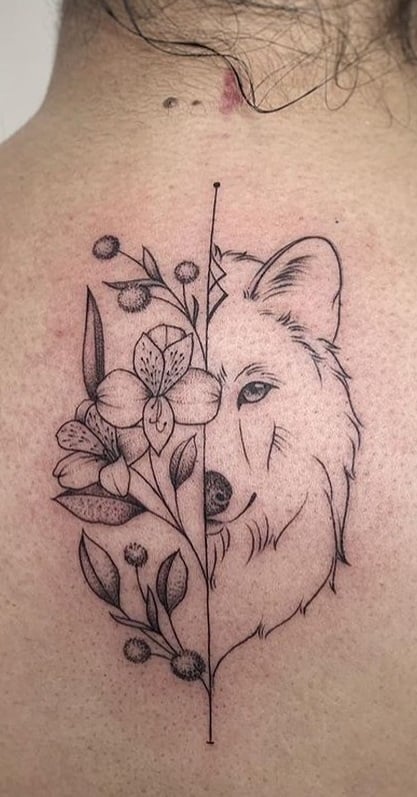 tatuaje de lobo para hombre 23