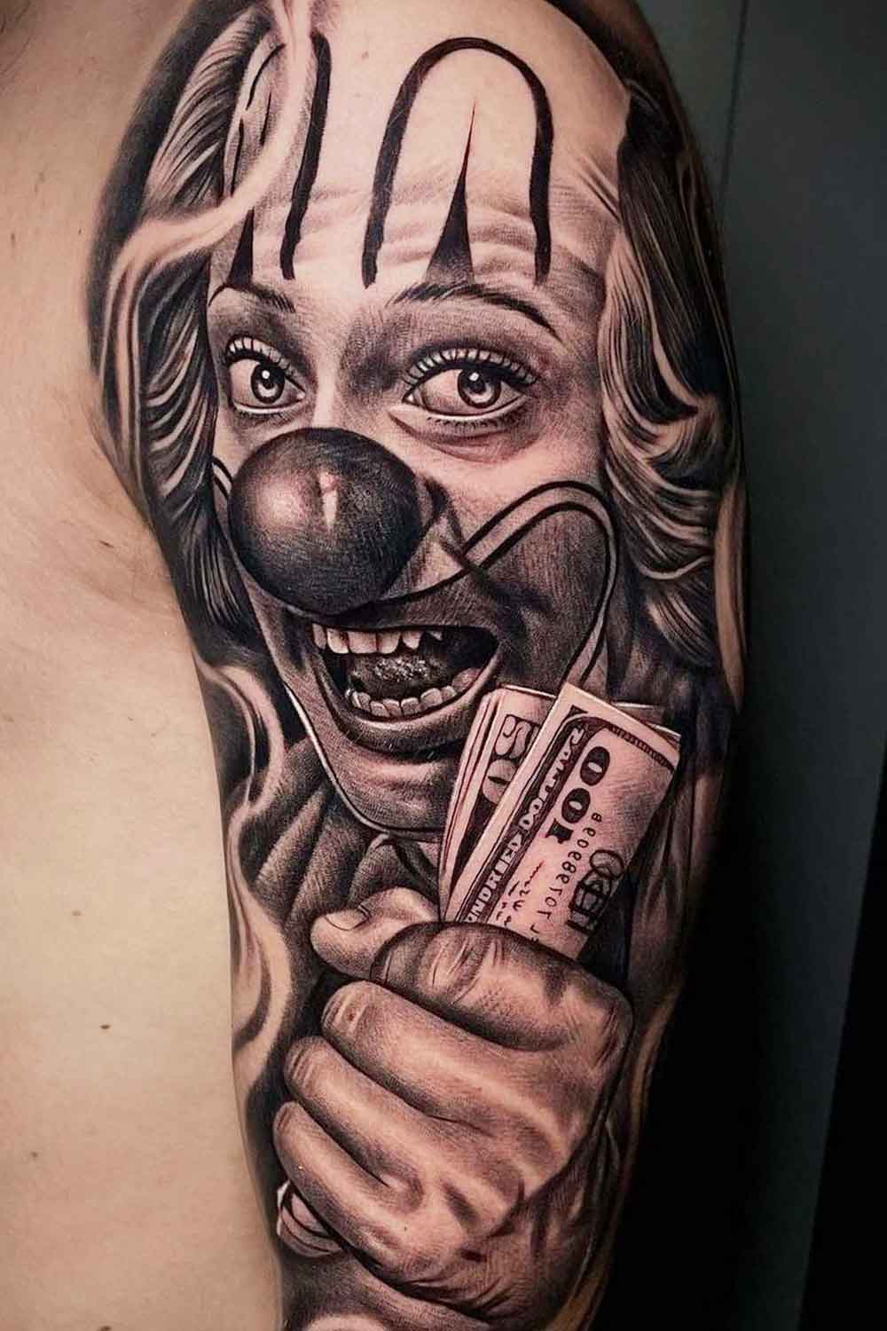 tatuaje de payaso para hombre 03