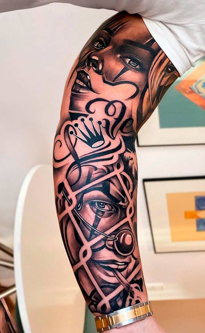 tatuaje de payaso para hombre 07