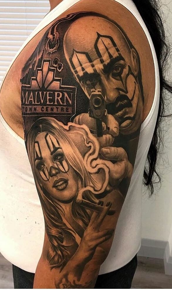 tatuaje de payaso para hombre 14