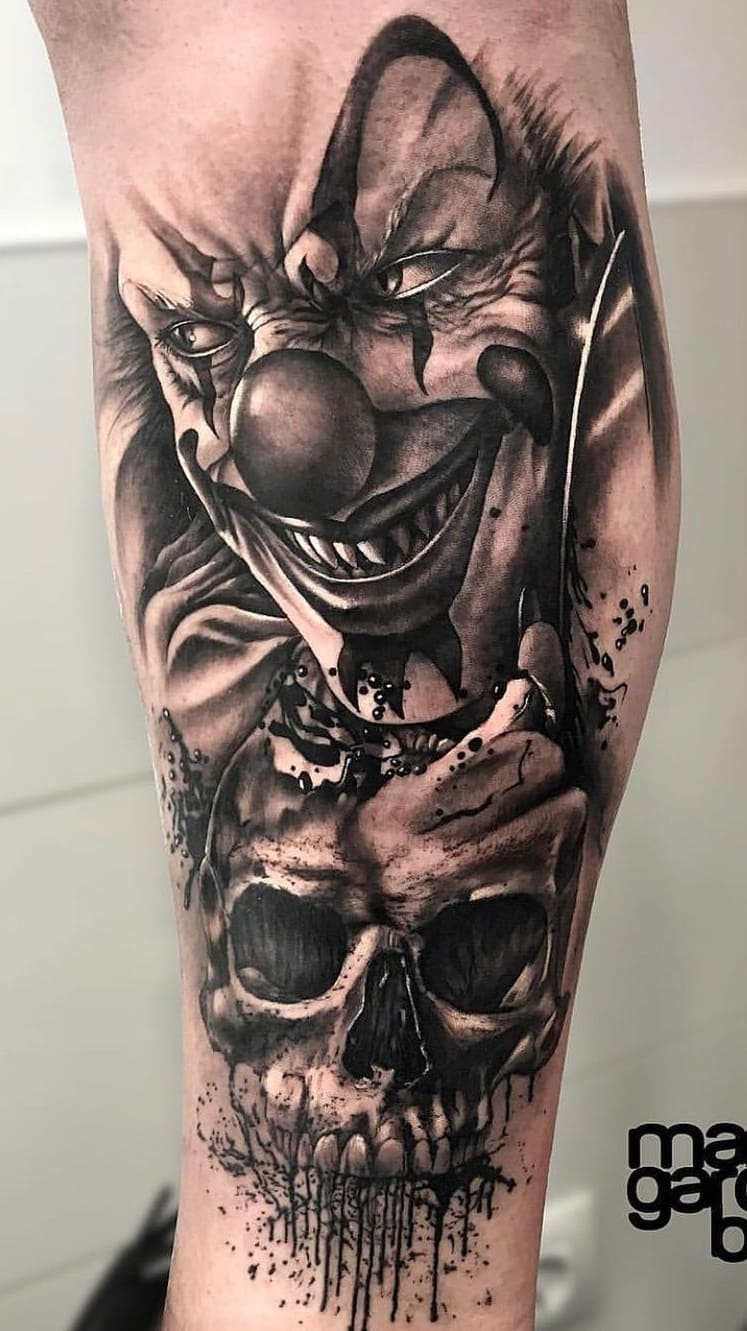 tatuaje de payaso para hombre 17