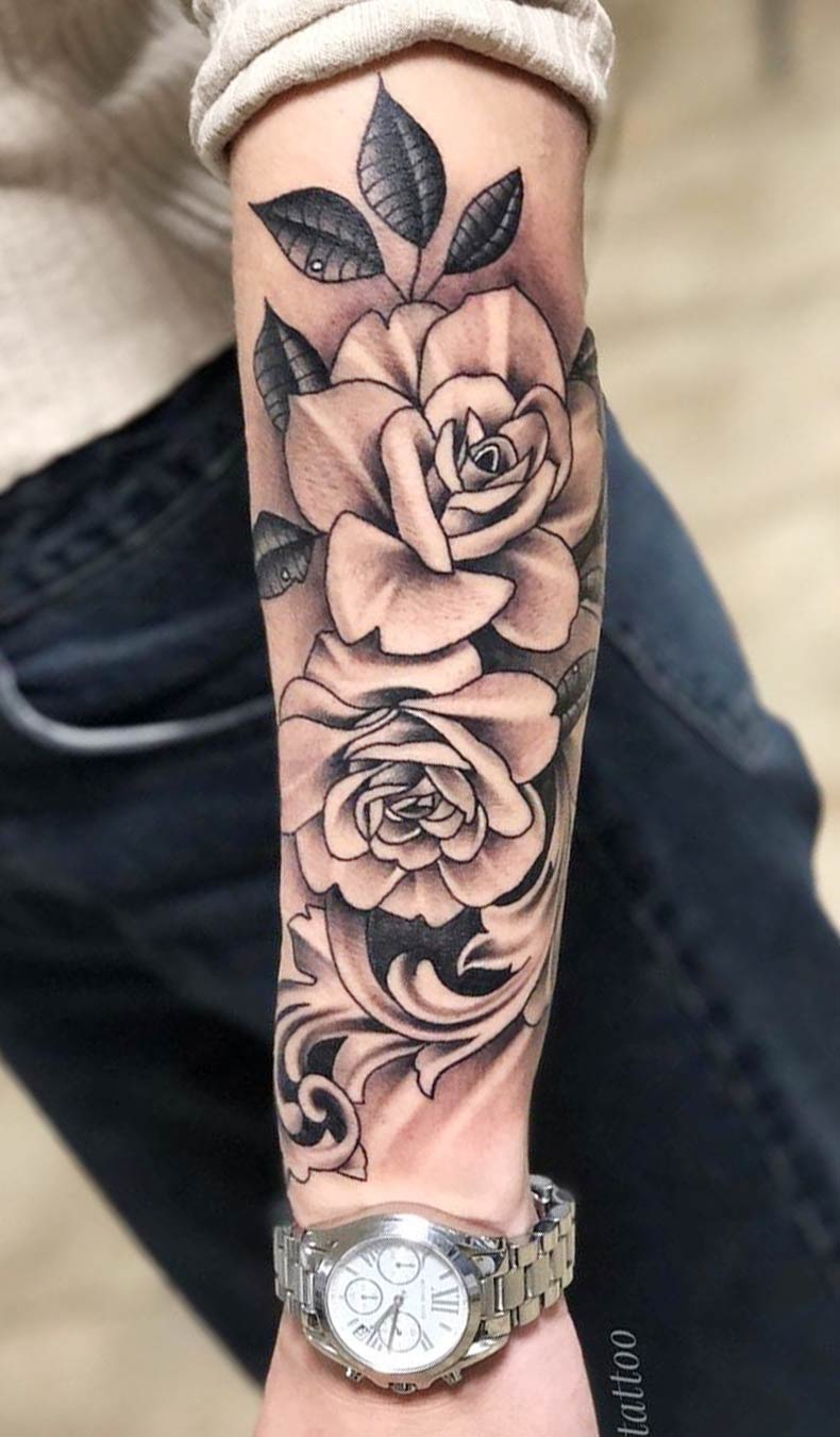 tatuaje de rosa para mujer 05