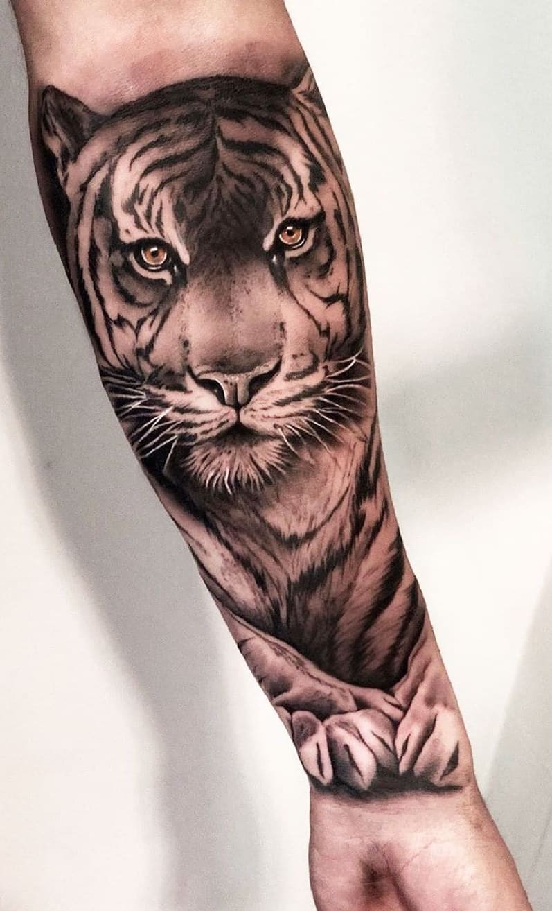 tatuaje de tigre para hombre 47