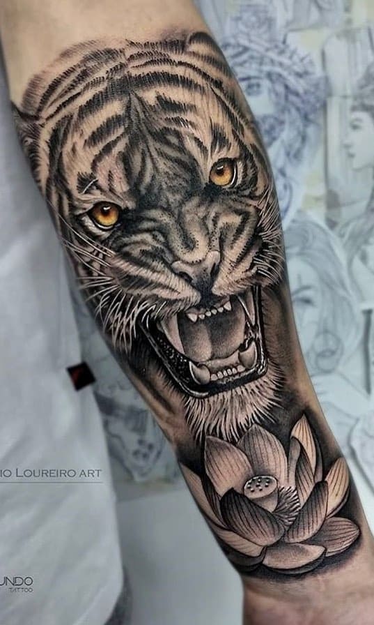 tatuaje de tigre para hombre 48