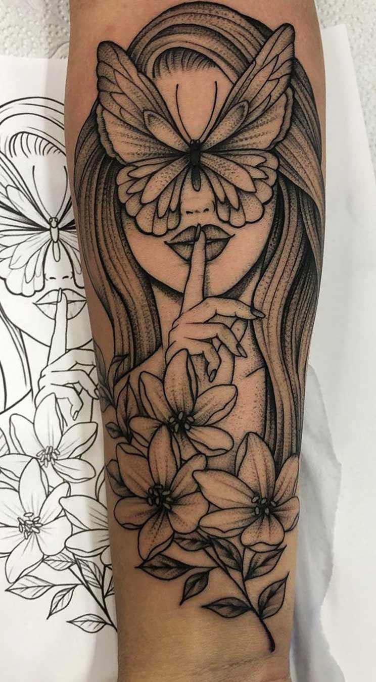 tatuaje en el brazo para mujer 105