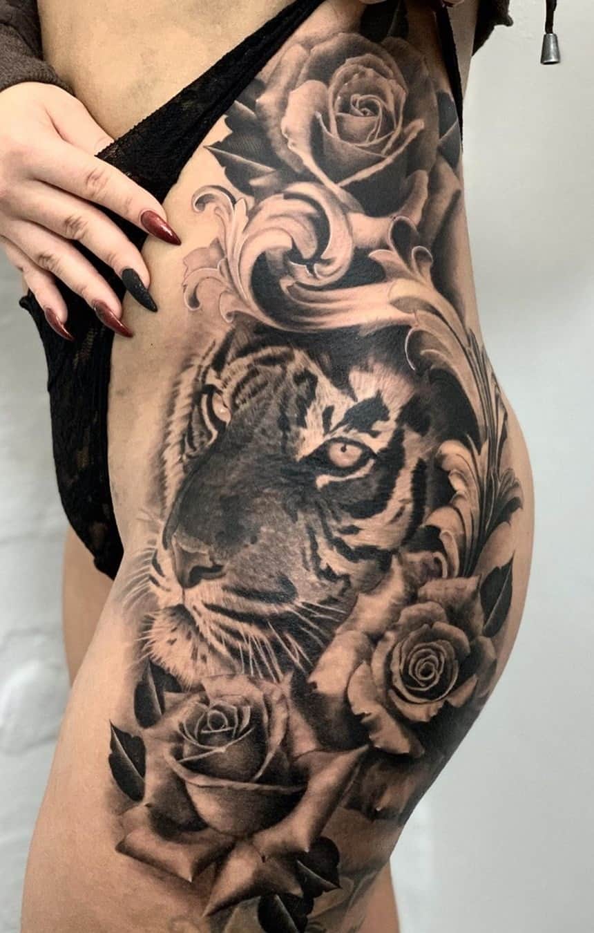 tatuaje en la pierna de mujer 10