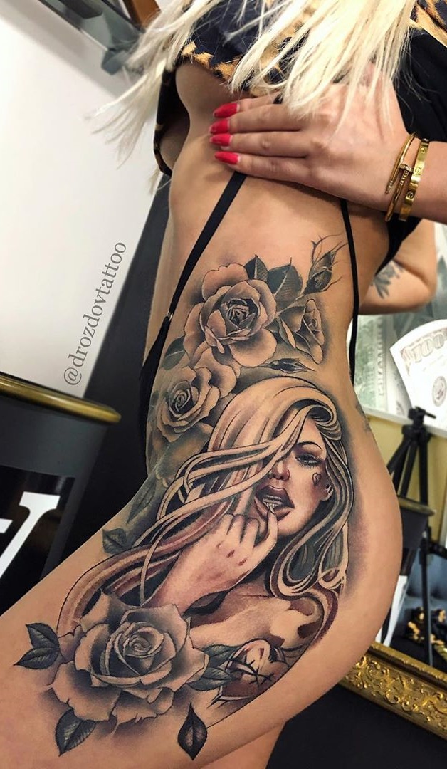 tatuaje en la pierna de mujer 21