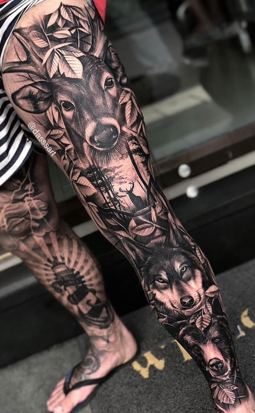 tatuaje en la pierna para hombre 13