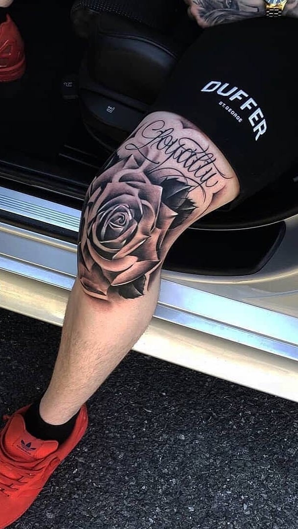 tatuaje en la pierna para hombre 26
