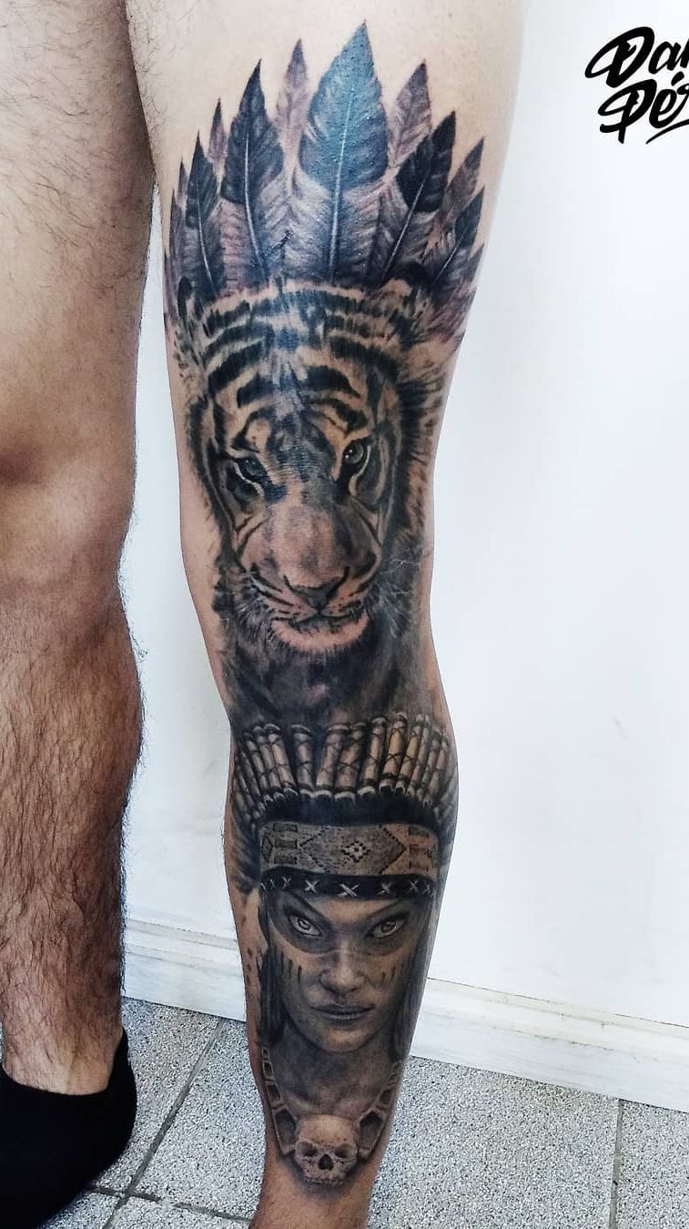 tatuaje en la pierna para hombre 40