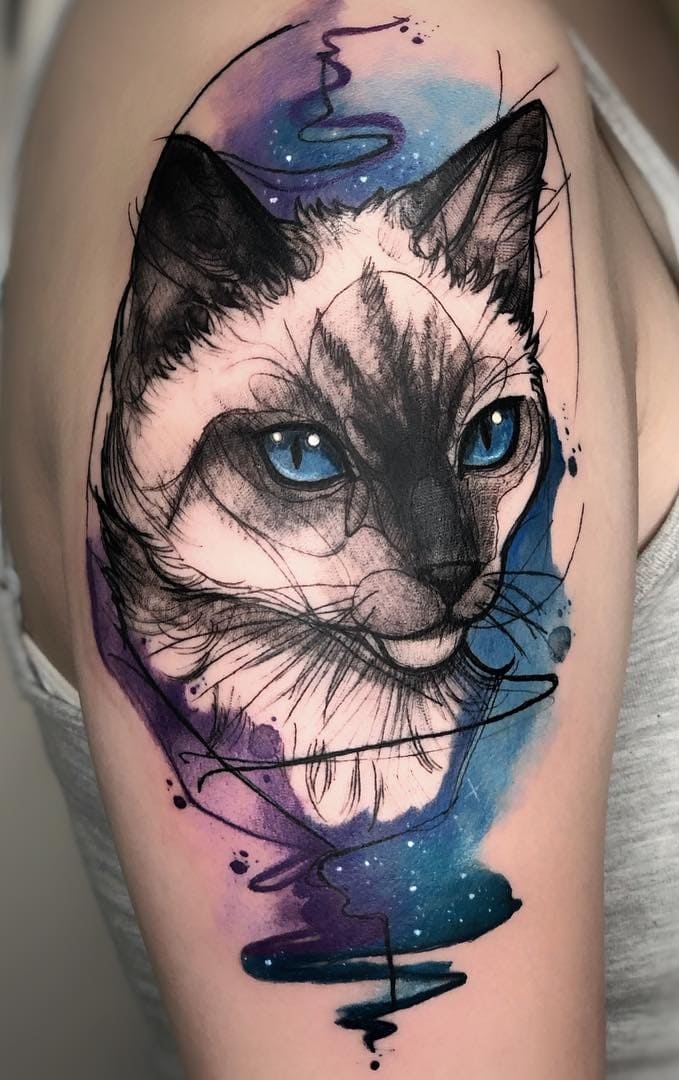 tatuaje gato para mujer 25