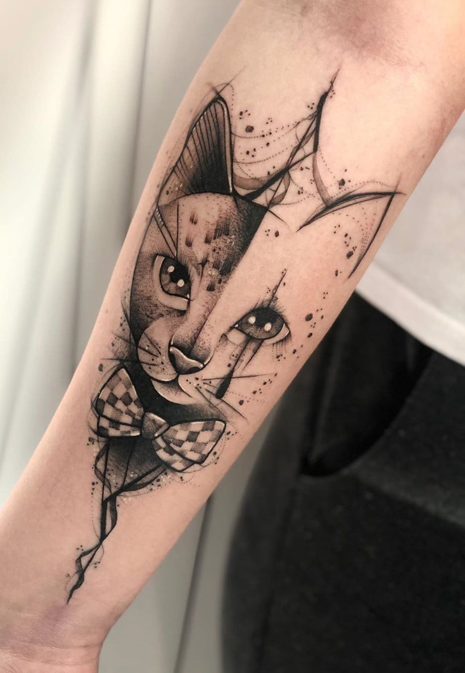 tatuaje gato para mujer 28