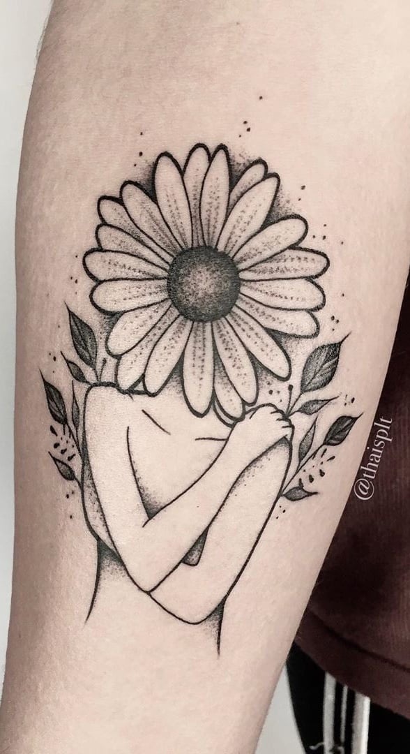 tatuaje girasol para mujer 04