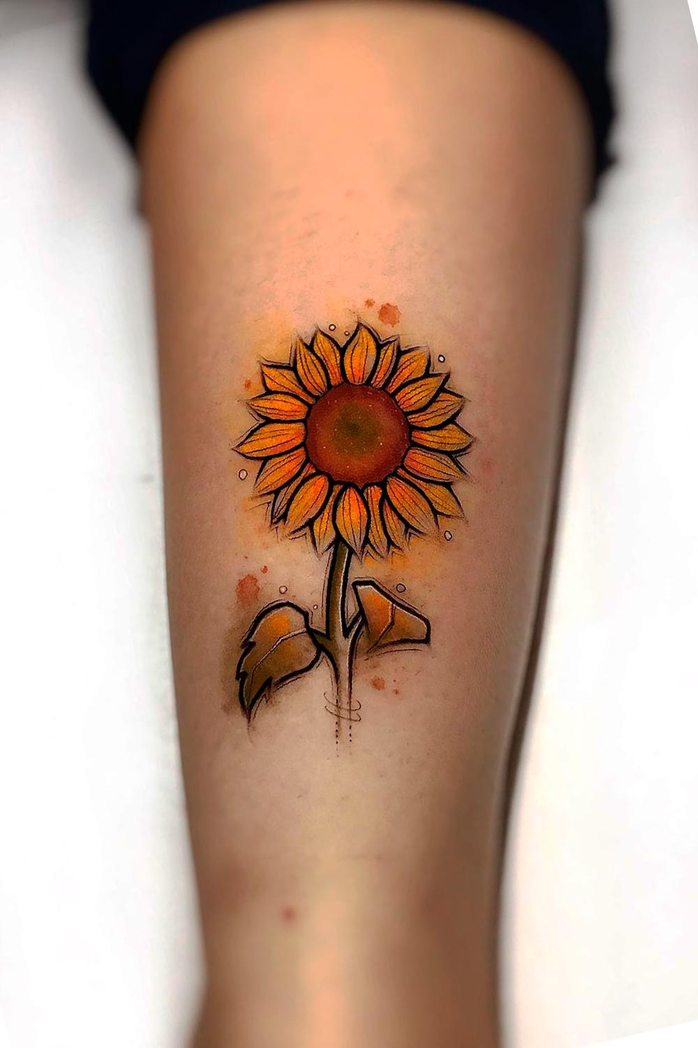 tatuaje girasol para mujer 05