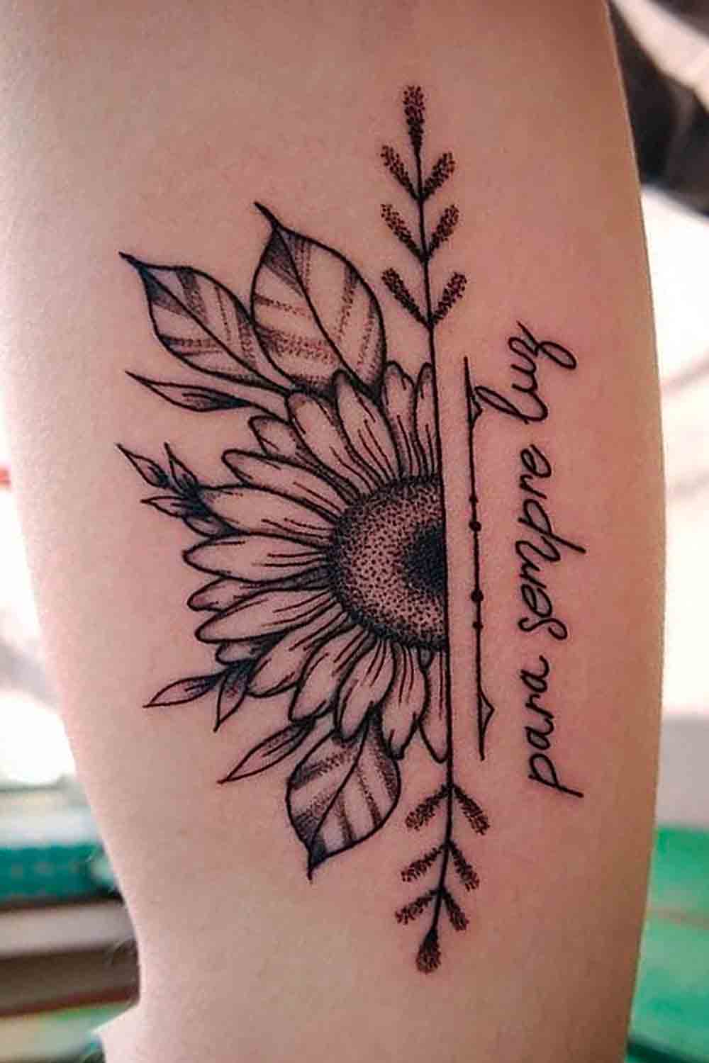 tatuaje girasol para mujer 14