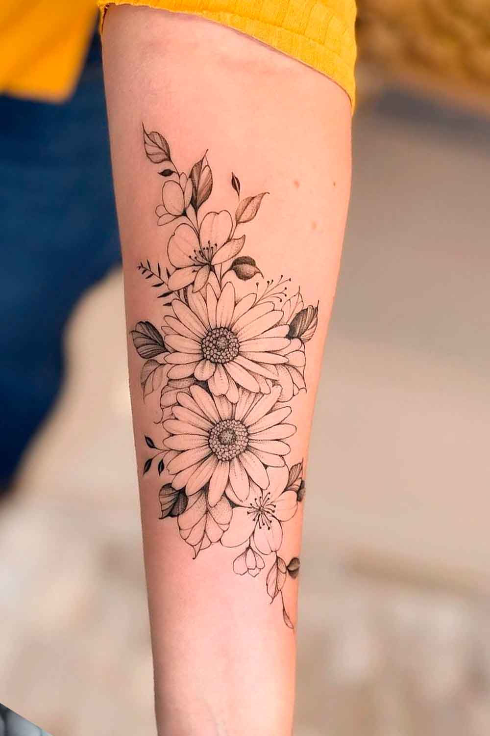 tatuaje girasol para mujer 18