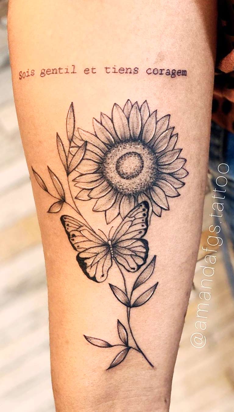 tatuaje girasol para mujer 20