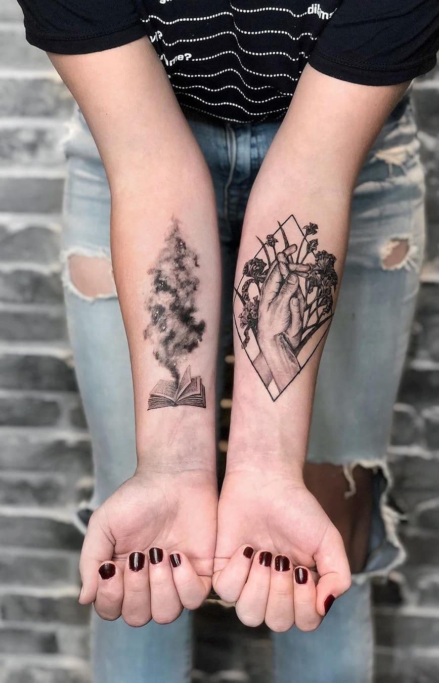 tatuaje libros para mujer 46