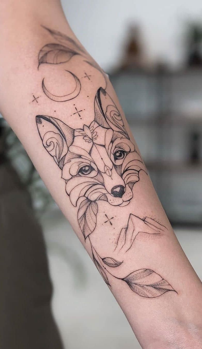 tatuaje lobo para mujer 09