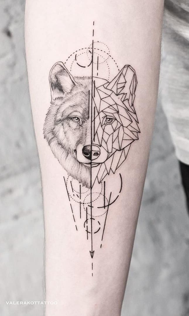 tatuaje lobo para mujer 23