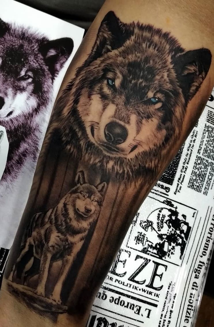 tatuaje lobo para mujer 32