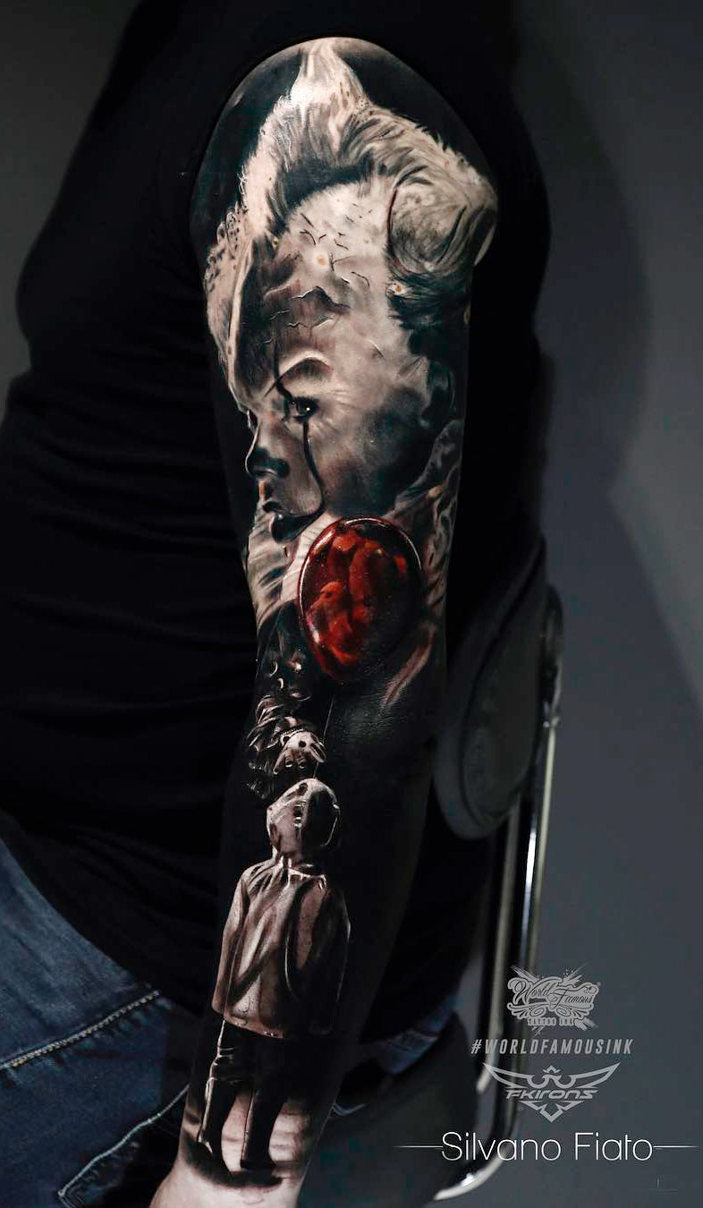 tatuaje masculino de payaso 107