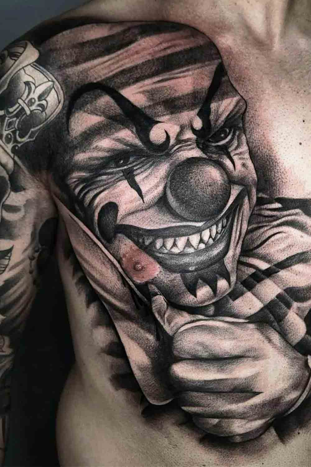 tatuaje masculino de payaso 109