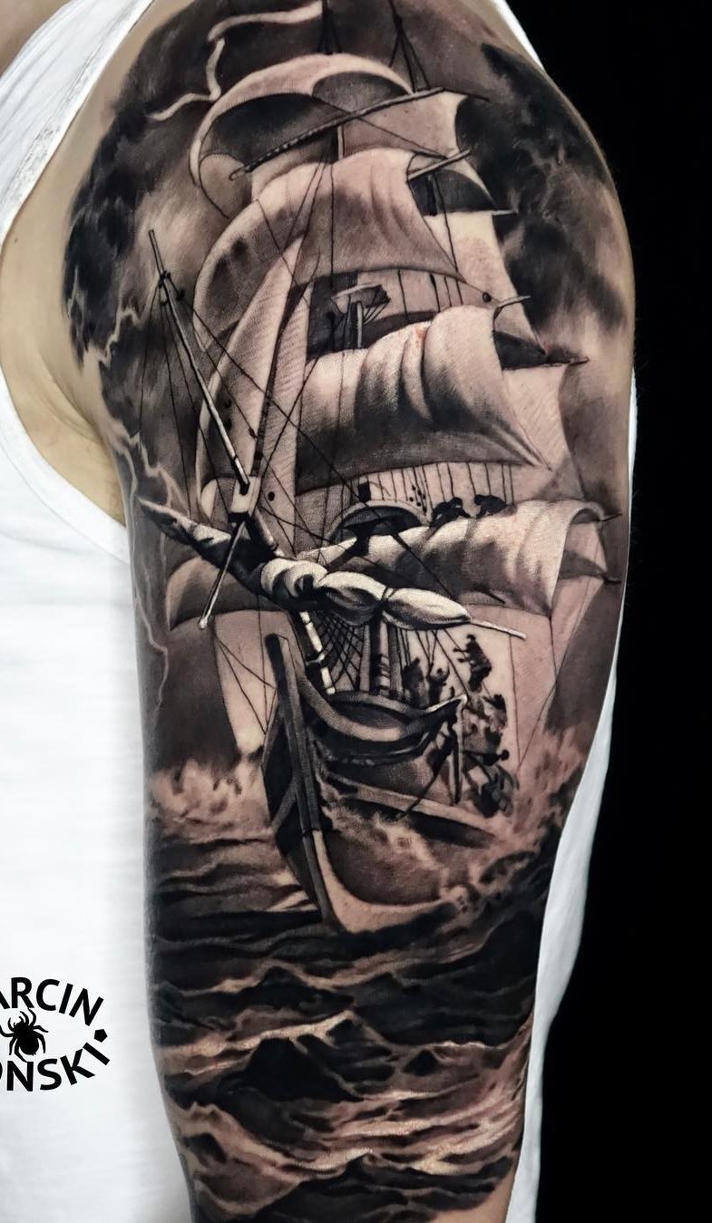 tatuaje masculino en el brazo 77