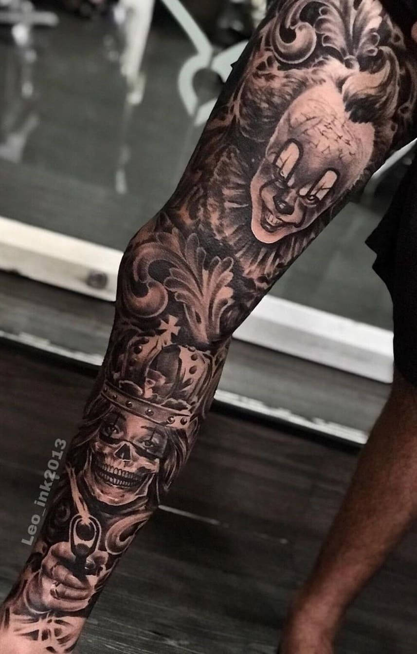 tatuaje masculino en la pierna 08