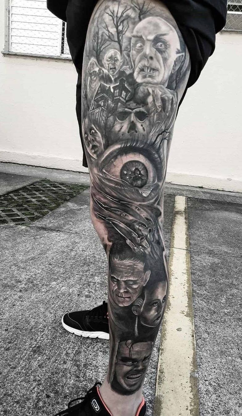 tatuaje masculino en la pierna 29