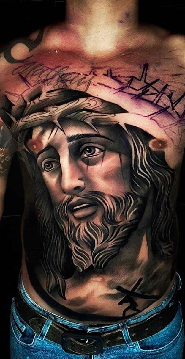 tatuaje masculino religioso 11