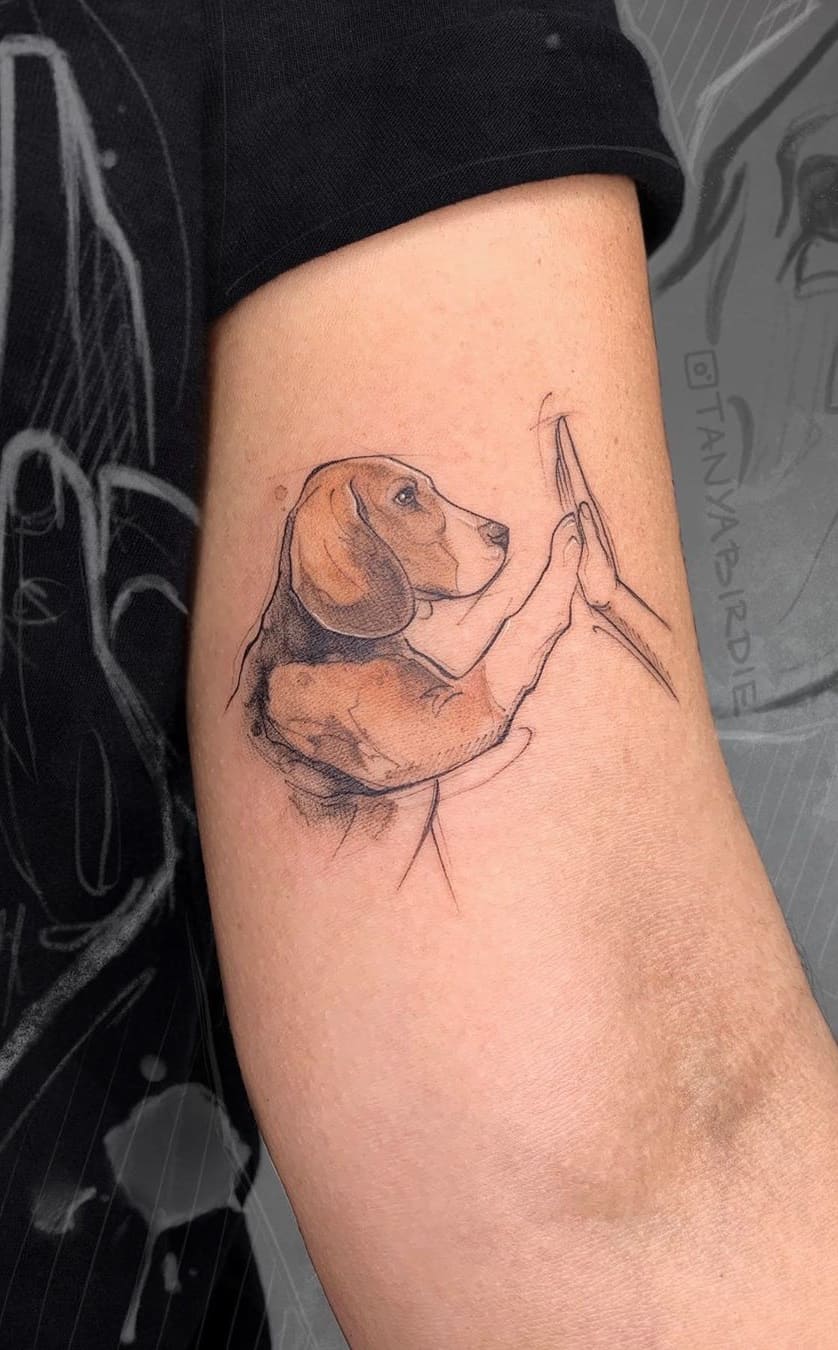 tatuaje perro para mujer 05