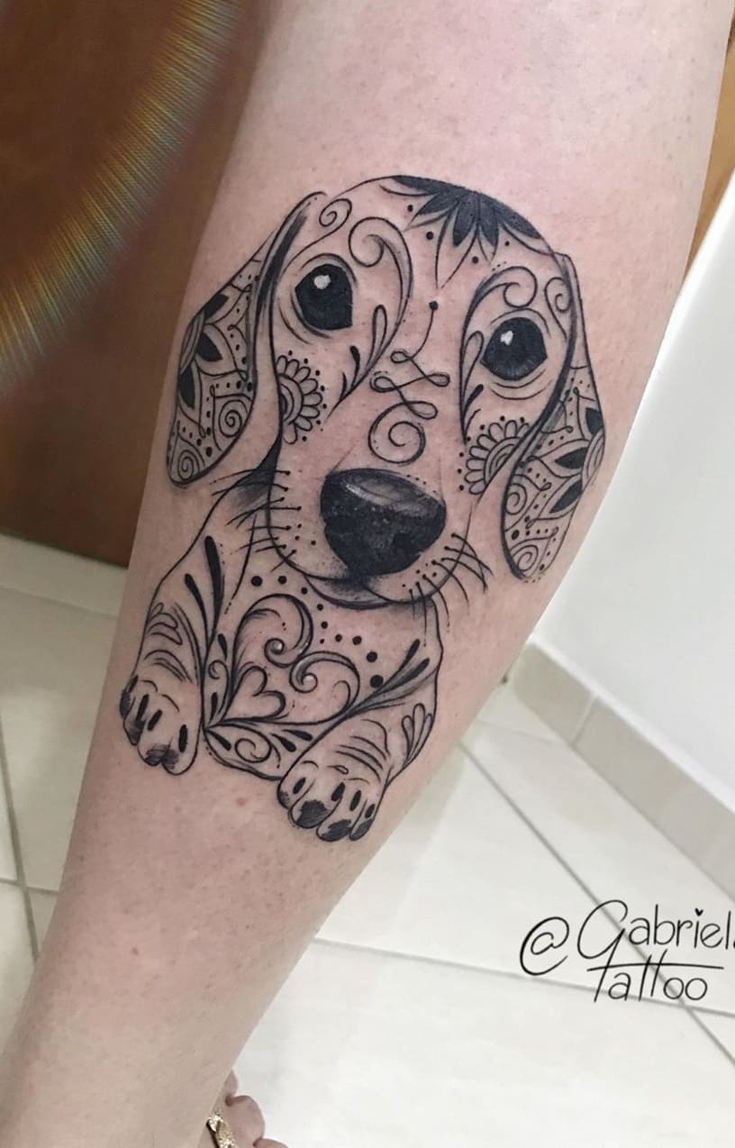 tatuaje perro para mujer 14