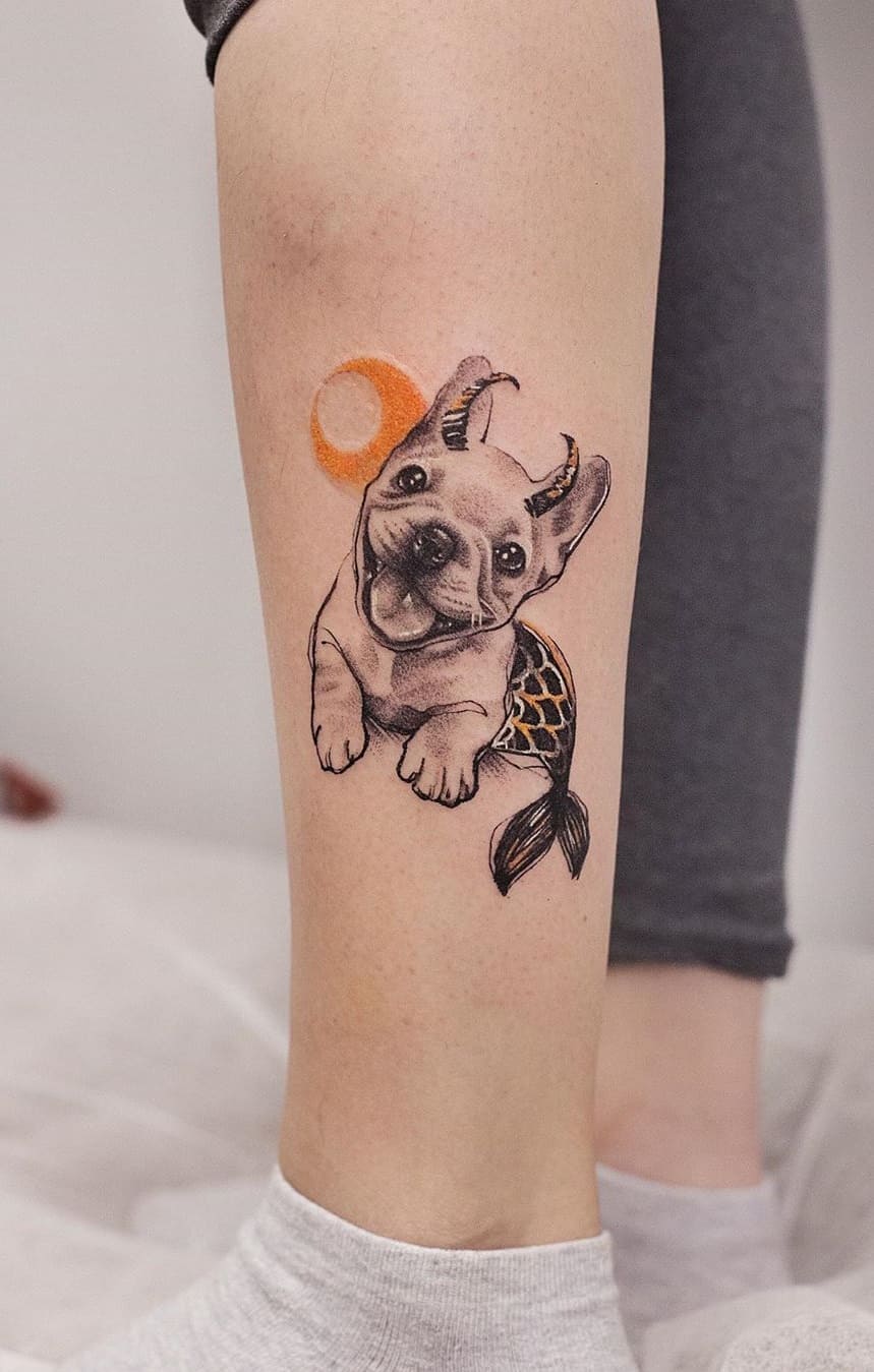 tatuaje perro para mujer 19