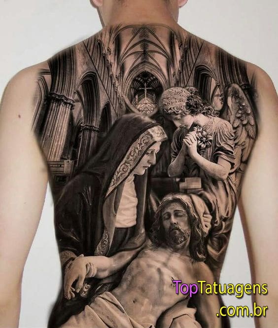 tatuaje religioso de mujer 44