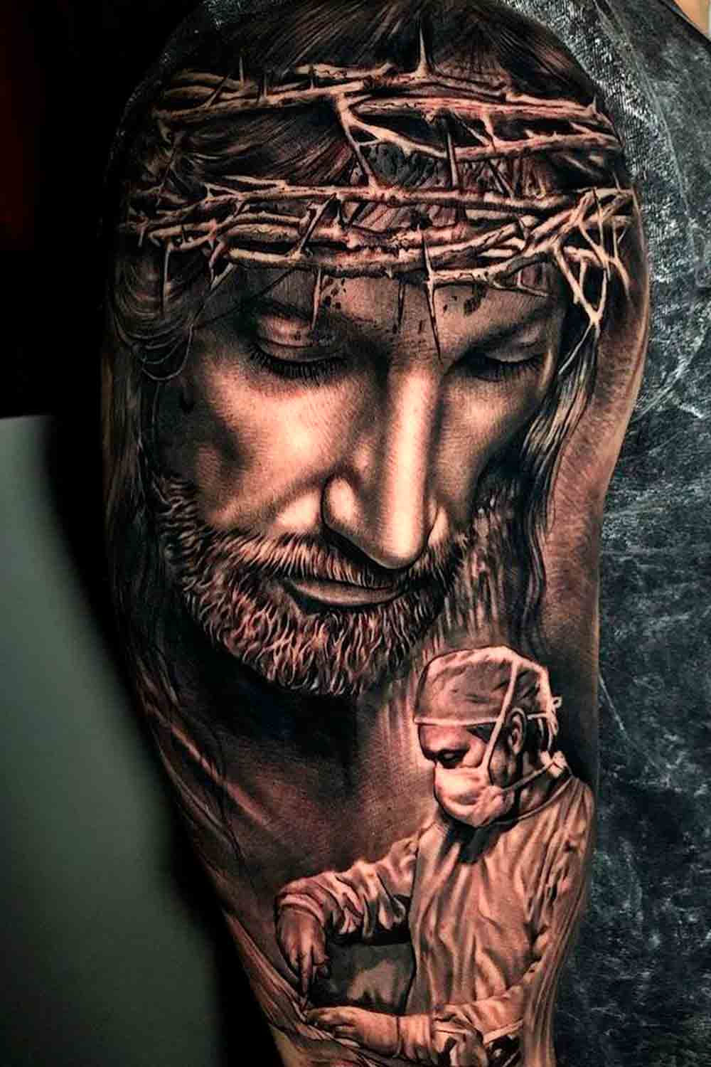 tatuaje religioso para hombre 145