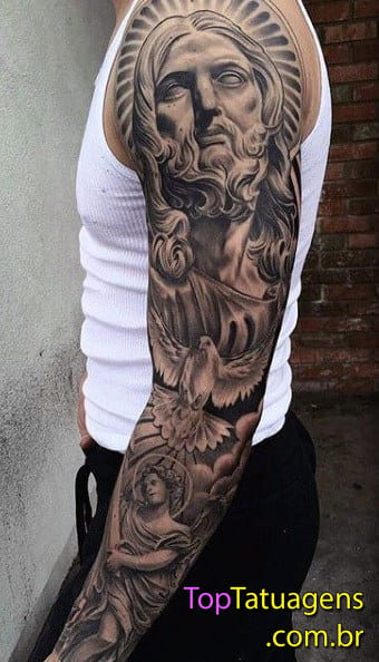 tatuaje religioso para hombre 36